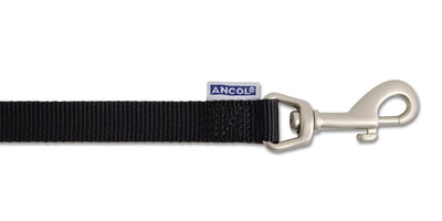 Ancol Viva Nylon Padded Snap Lead Black 25mm X1m